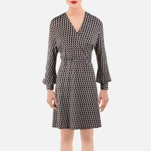 Adrianna Papell Black and White Long Sleeve Dress